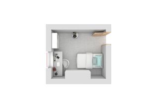 Bronze bedroom shared bathroom