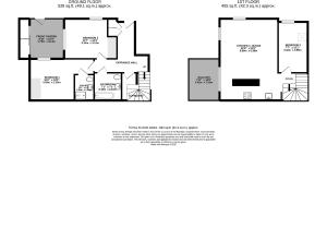 Elegant floor plan showcasing a spacious 3-bedroom house with a modern kitchen/lounge, inviting front garden, and a charming balcony.