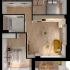 Modern 2-bedroom apartment floor plan with spacious living room, cozy dining area, sleek kitchen, and a relaxing balcony.