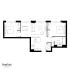 Contemporary 2D floor plan of a Pearl Yard apartment with 2 bedrooms, open-plan living kitchen dining area, and utility space, spanning 774 sq ft in Bermondsey.