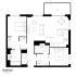 Modern Pearl Yard floor plan showcasing 2 stylish bedrooms, open living area with kitchen, and a private balcony.