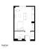 Elegant open-plan apartment layout featuring a combined living, kitchen, and dining area, a spacious bedroom, and a modern shower room in Bermondsey, 431 sq ft.
