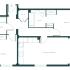 Modern floor plan showcasing 2 bedrooms with wardrobes, ensuite bathroom, spacious kitchen/living/dining area, utility room, and additional bathroom.