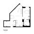 Contemporary floor plan of Pearl Yard apartment featuring one bedroom, open-plan living, kitchen, and dining area, with accessible shower room and utility storage, totaling 524 sq ft.