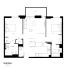 Contemporary 2-bedroom apartment floor plan with open-plan living and dining area, accessible shower room, and balcony at Pearl Yard.