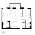 Modern floor plan featuring two spacious bedrooms, an open living, kitchen, and dining area, with a large balcony. Includes an accessible shower room, ample storage, and utility space in Pearl Yard development.