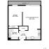 Modern floor plan showcasing a cozy one-bedroom apartment with a kitchen and reception room, a balcony, and a well-designed bathroom. Total area of 421 sq.ft. for efficient living.