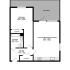 Modern ground floor layout with 1 bedroom, spacious kitchen and reception room, bathroom, and a private balcony, totaling 542 sq.ft.