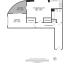 Elegant floor plan for Flat 43 Kent Court featuring 1 spacious bedroom, a modern kitchen/dining room, and a private balcony. Total area of 587 sq.ft., perfect for comfortable city living in Hounslow.