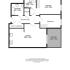 Inviting ground floor plan with 2 bedrooms, spacious kitchen, elegant balcony, and modern bathrooms, offering 647 sq. ft. of comfort.