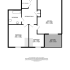 Modern ground floor plan showcasing 2 spacious bedrooms, open kitchen, and a charming balcony, totaling 811 sq. ft.