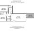 Charming ground floor plan featuring 2 spacious bedrooms, an expansive kitchen, and a private balcony.