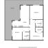 Modern ground floor plan featuring 2 bedrooms, ensuite bathroom, spacious kitchen, and a large balcony for outdoor living.