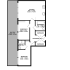 Efficient ground floor plan with 2 bedrooms, spacious kitchen, and a cozy balcony totaling 675 sq.ft.