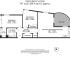 Inviting ground floor plan featuring two bedrooms, a spacious kitchen and reception room, and a private balcony, totaling 747 sq ft.