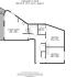 Modern floor plan of a ground floor apartment with 808 sq ft, featuring an open kitchen/lounge area, two spacious bedrooms including an ensuite, plus a balcony for outdoor relaxation.