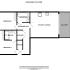 Elegant ground floor plan showcasing 2 bedrooms with ensuite, modern kitchen/lounge, and a spacious balcony.