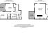 Elegant floor plan showcasing a spacious 3-bedroom house with a modern kitchen/lounge, inviting front garden, and a charming balcony.