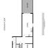 Contemporary floor plan with a spacious kitchen, cozy bedroom, modern bathroom, and inviting balcony.
