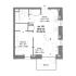 Charming 1-bedroom apartment floor plan featuring a spacious living area, modern kitchen, and a cozy balcony, total 521.94 sq ft.