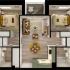 Chic floor plan highlighting 2 cozy bedrooms, an inviting open-concept living and dining area, and a modern kitchen.