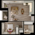 Modern floor plan showcasing one-bedroom apartment with open-concept living area, cozy kitchen, elegant dining space, and stylish balcony.