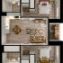 Modern 2D apartment floor plan with 2 cozy bedrooms, stylish open living area, and inviting kitchen, perfect for contemporary living.