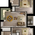 Beautifully designed floor plan showcasing 2 bedrooms, a cozy living room, modern kitchen, and two baths, perfect for comfortable living.