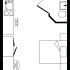 Compact studio apartment floor plan showcasing efficient kitchen layout, cozy sleeping area, and modern bathroom design.