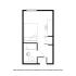 Compact floor plan showcasing a modern studio layout with a cozy bedroom, functional kitchenette, and an efficient bathroom space.