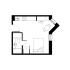 Modern open floor plan featuring a cozy bedroom, sleek kitchen, dining area, and a stylish bathroom.