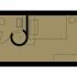 Compact and efficient studio apartment floor plan with modern amenities and smart space utilization.