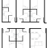 Contemporary floor plan showcasing 3 bedrooms, dual master baths, open living and dining area.