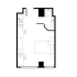 Compact studio apartment floor plan with open-concept living and dining area, kitchenette, and modern bathroom.
