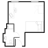 Modern studio apartment floor plan featuring a cozy bedroom, functional workspace, and compact bathroom layout.