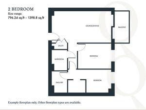 2 bedroom quayside quarter floor plan