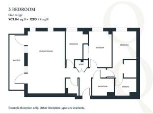 3 bedroom quayside quarter floor plan