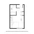 Modern studio apartment floor plan featuring an open-concept design with a cozy bedroom, functional kitchen, and a compact bathroom.