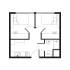 Modern 2D floor plan with two symmetrical office spaces and shared bathroom layout, ideal for professional settings.